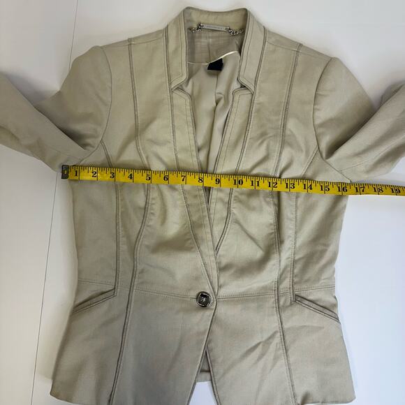 White House Black Market Beige Blazer Jacket Size 2 - Tailored Fitted Blazer - Picture 10 of 10